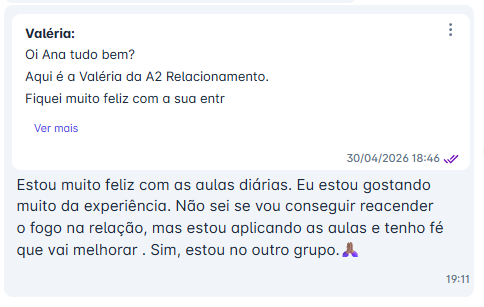Depoimento de aluna 1